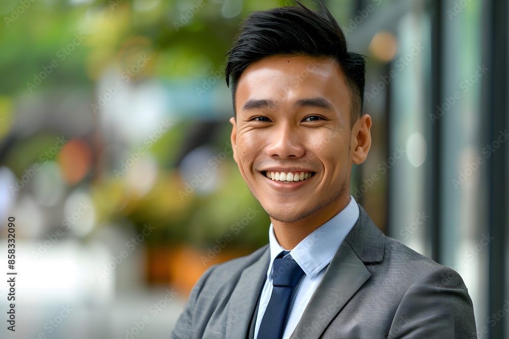 Portrait of smiling Asian man in a suit Portrait of smiling Asian man in a suit