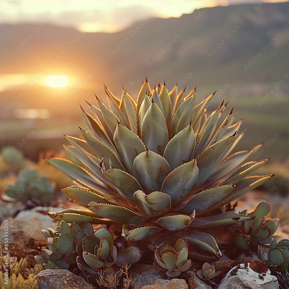 Agave plant detail with tequila worm. Agave plant detail with tequila worm.