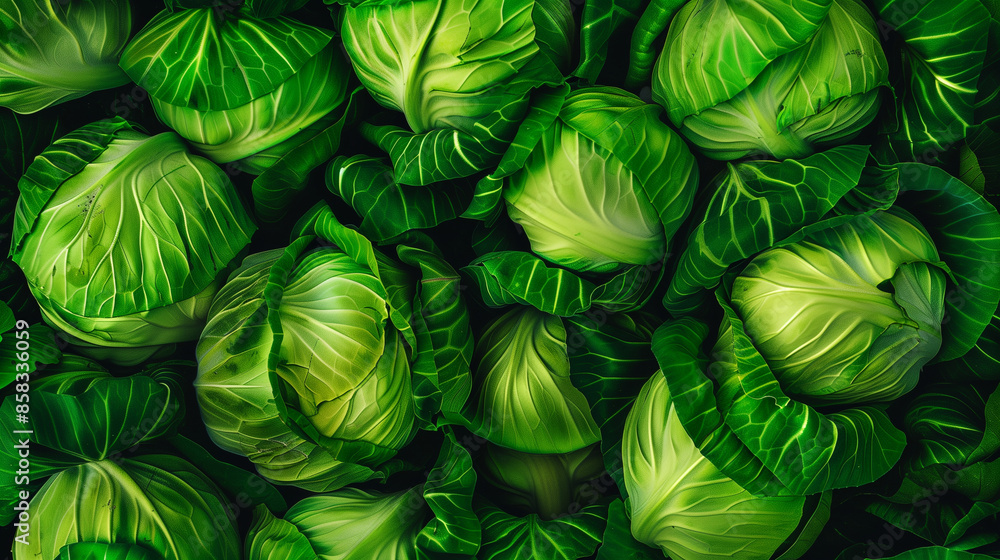 Fresh and crisp lettuce and cabbage in a minimalist setup, completely covering the frame. Highlights their green foliage texture and irresistibly appetizing appearance, perfect as a background.
Fresh and crisp lettuce and cabbage in a minimalist setup, completely covering the frame. Highlights their green foliage texture and irresistibly appetizing appearance, perfect as a background.
