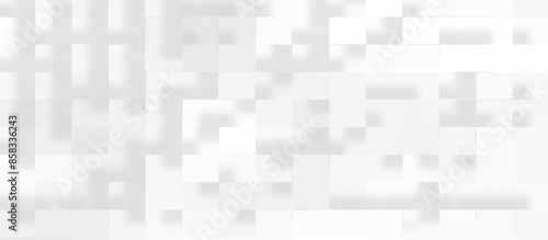 Geometric abstract white scaled cube boxes block background, seamless white or grey geometric business background, Abstract grey and white background with mosaic of white luxury pattern of squares.