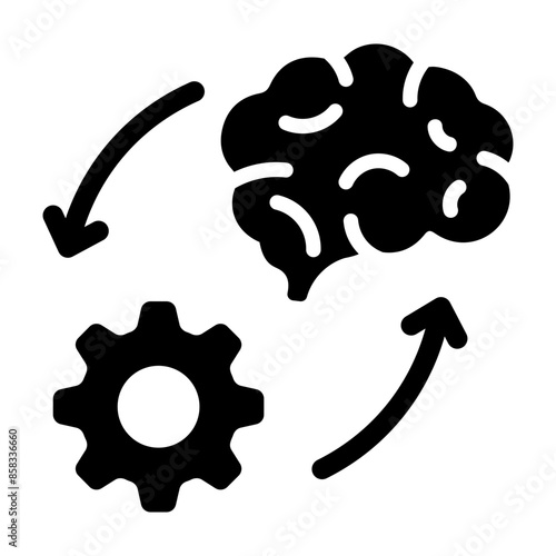 Thought process icon in glyph style 