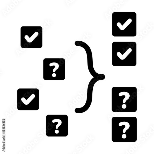 Trendy glyph icon of decision approach 