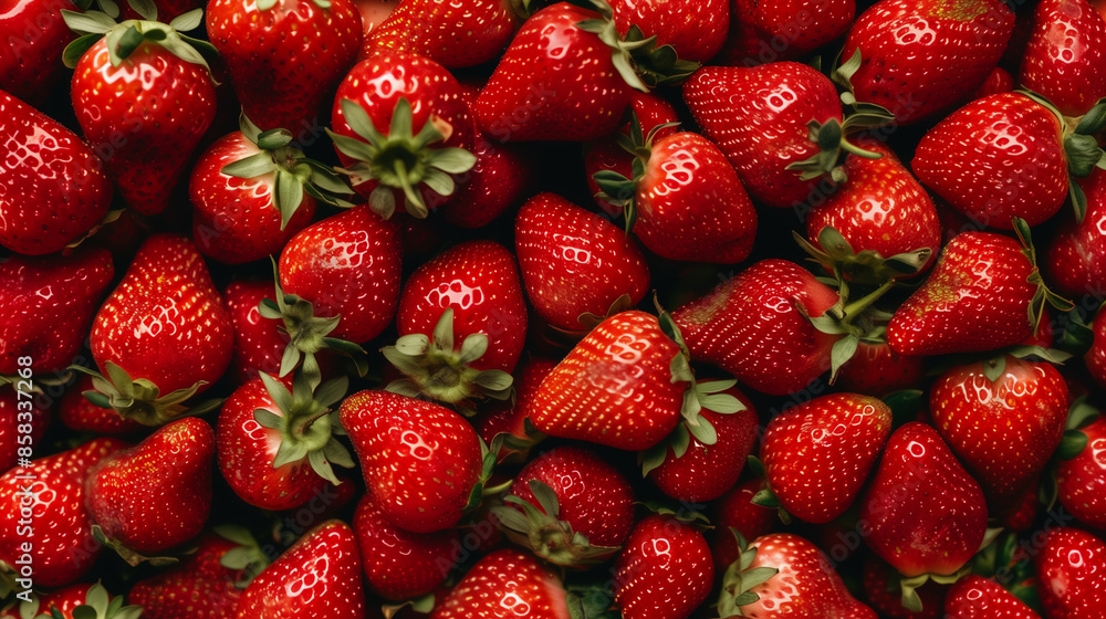Dense cluster of bright, fresh strawberries in minimalist style emphasizes their vibrant red color and juicy sweetness, perfect for background use.
Dense cluster of bright, fresh strawberries in minimalist style emphasizes their vibrant red color and juicy sweetness, perfect for background use.