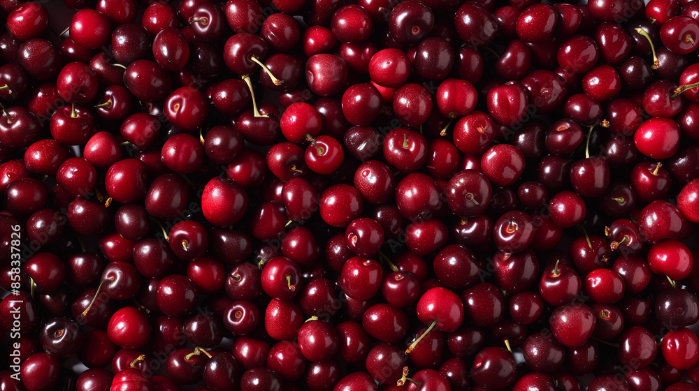 Bright red cherries densely packed in a minimalistic composition, filling the frame and emphasizing their sweetness and glossy surface. Suitable for background use.
Bright red cherries densely packed in a minimalistic composition, filling the frame and emphasizing their sweetness and glossy surface. Suitable for background use.