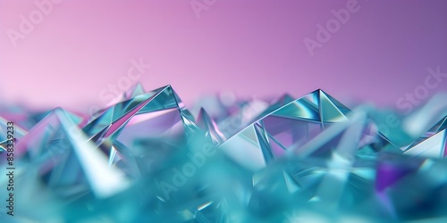 Vibrant Geometric Composition Featuring Overlapping Diamonds and Triangles in Teal and Purple. Concept Geometric Art, Overlapping Shapes, Vibrant Colors, Teal and Purple Palette, Graphic Design photo