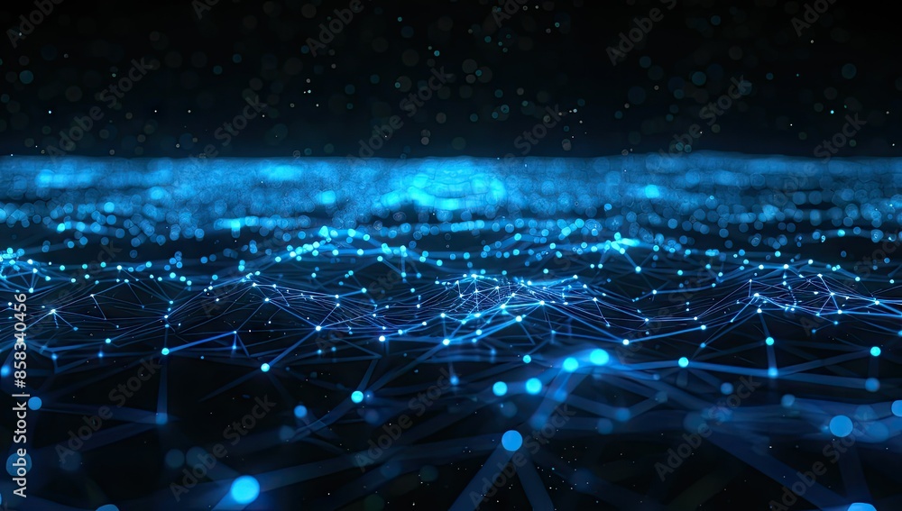 Abstract Digital Network with Glowing Blue Points Abstract Digital Network with Glowing Blue Points
