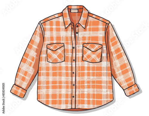 Orange plaid shirt with pockets