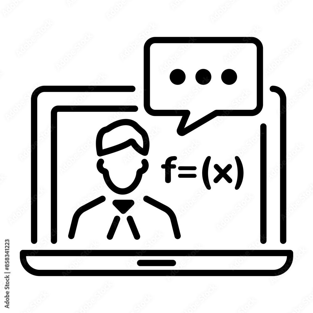 An editable line icon of maths tutorial An editable line icon of maths tutorial