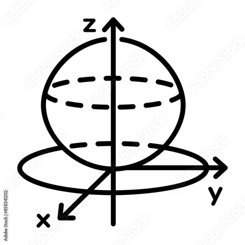 Easy to edit line icon of bloch sphere