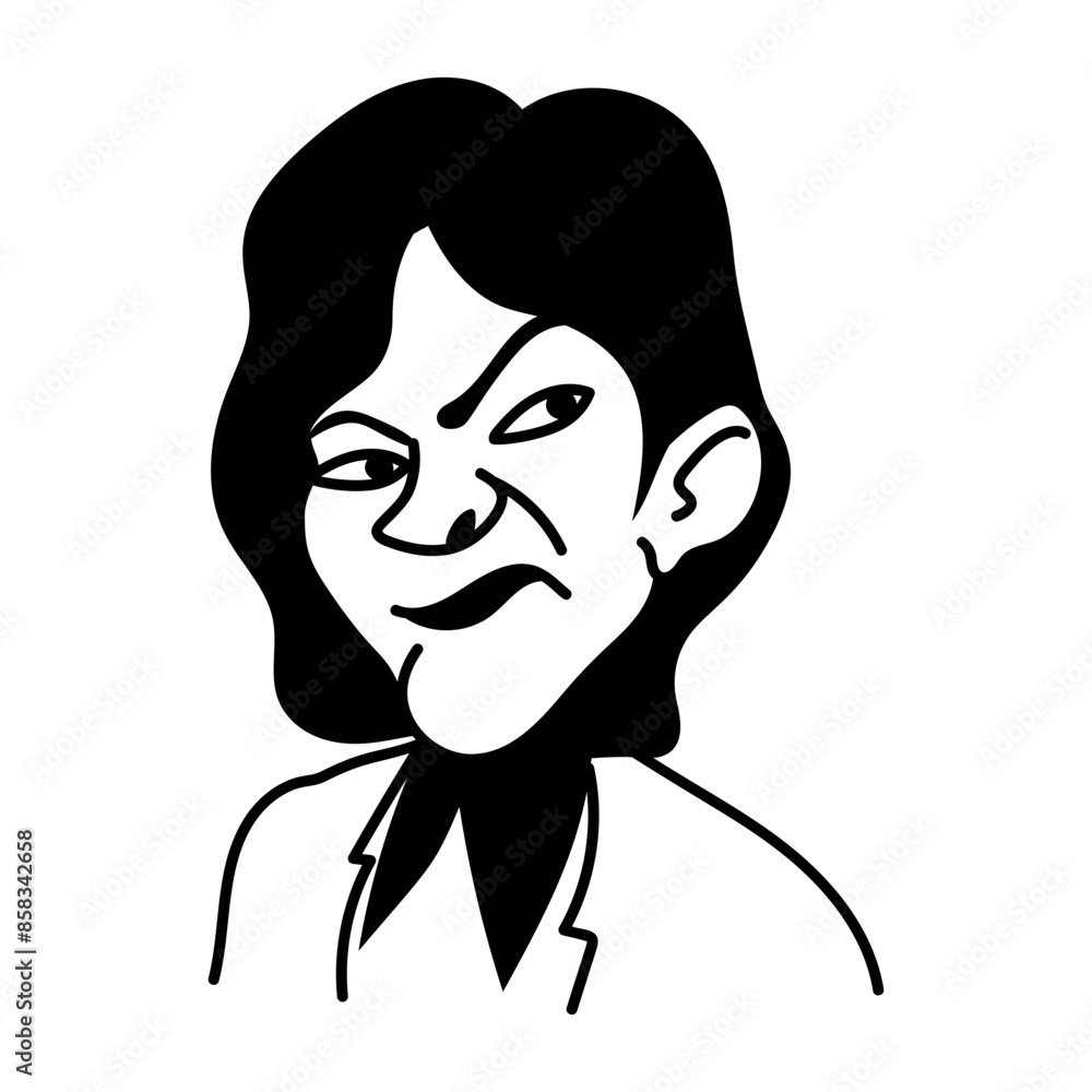 Cartoon style character of an unattractive lady Cartoon style character of an unattractive lady
