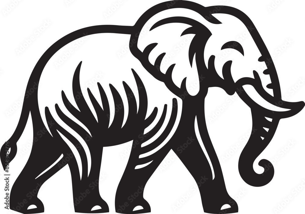 Fototapeta premium elephant silhouettes vector illustration