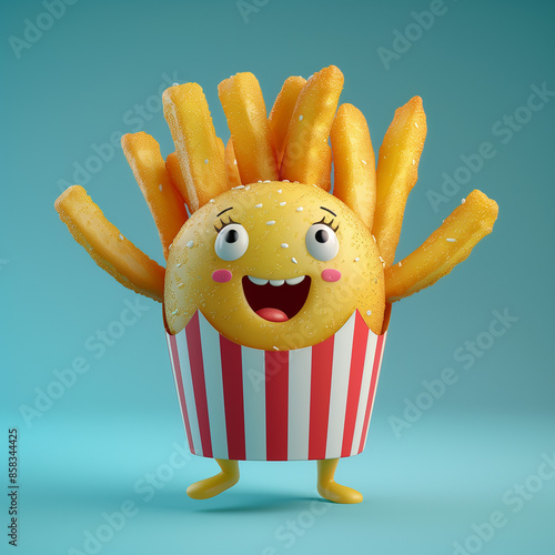 Barquette de frite joyeuse