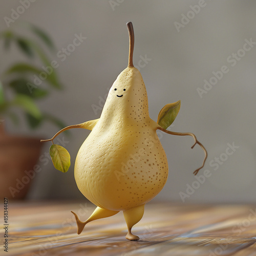 Poire qui danse en style 3D