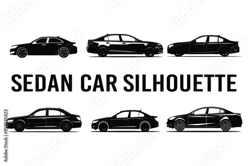 Sedan car silhouette vector