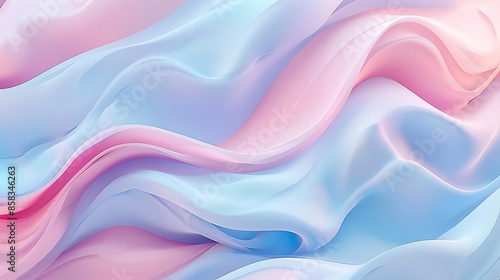 Wallpaper Mural Soft pastel pink and blue abstract waves with a matte finish Torontodigital.ca
