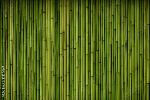 Processed collage of green bamboo fence surface texture. Background for banner, backdrop
