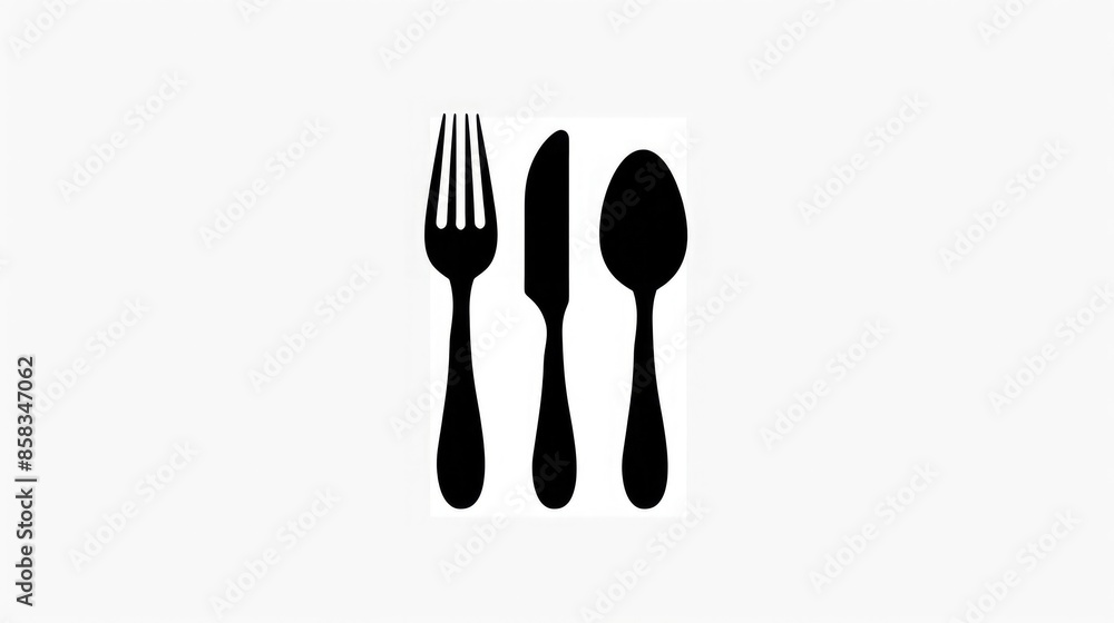 logo of cutlery, spoon fork knife in the shape, flat design, bkack and white illustration logo of cutlery, spoon fork knife in the shape, flat design, bkack and white illustration