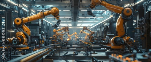 A Futuristic Industrial Complex Where Robots Handle All Production And Manufacturing