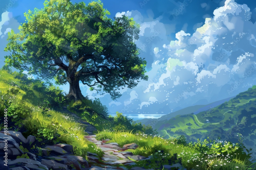 A Path Through a Tranquil Landscape A Path Through a Tranquil Landscape