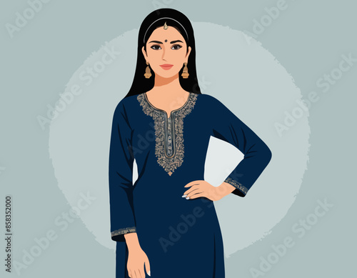Modern young woman in salwar kameez