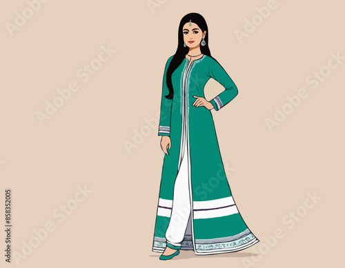 Modern young woman in salwar kameez