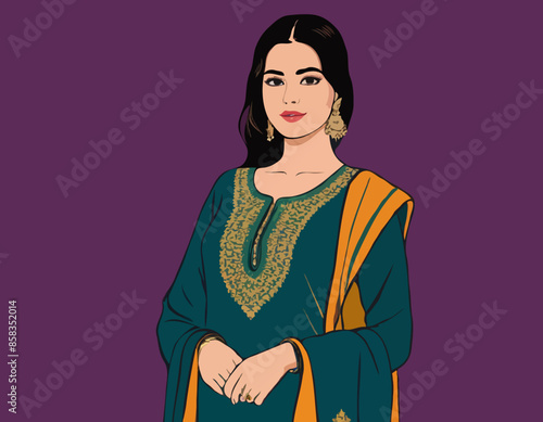 Modern young woman in salwar kameez