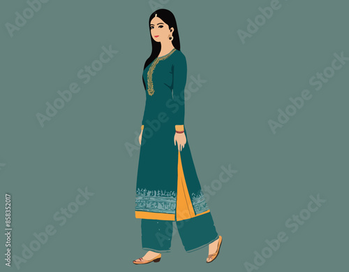 Modern young woman in salwar kameez