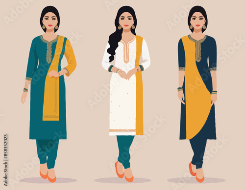 Modern young woman in salwar kameez