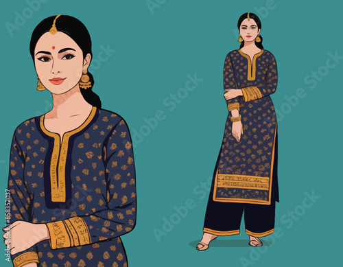 Modern young woman in salwar kameez