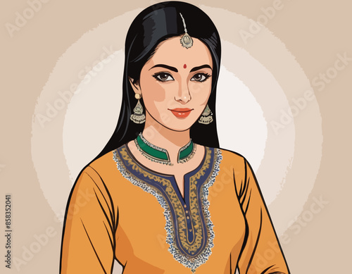 Modern young woman in salwar kameez