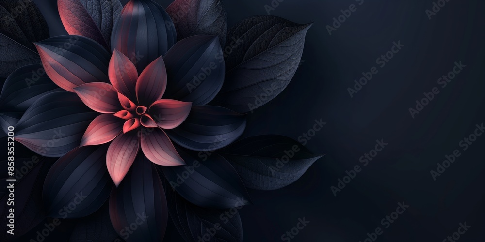 Fototapeta premium Elegant abstract floral design background. A visually striking image showcasing a sophisticated blend of dark and light petals with a modern, artistic touch. Perfect for elegant design projects
