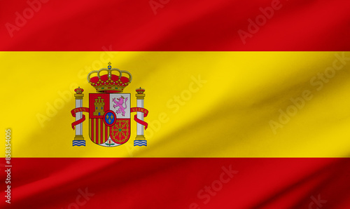 Wallpaper Mural Spain flag background with waving fabric texture Torontodigital.ca