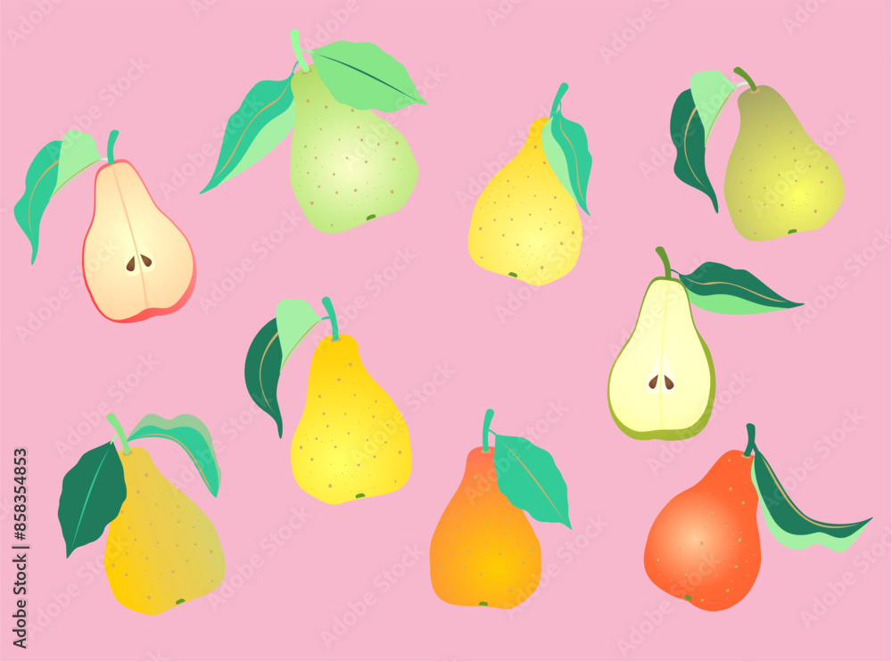 Colorful pears