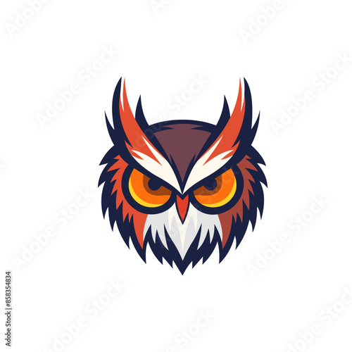 angry owl mascot with sport mascot style