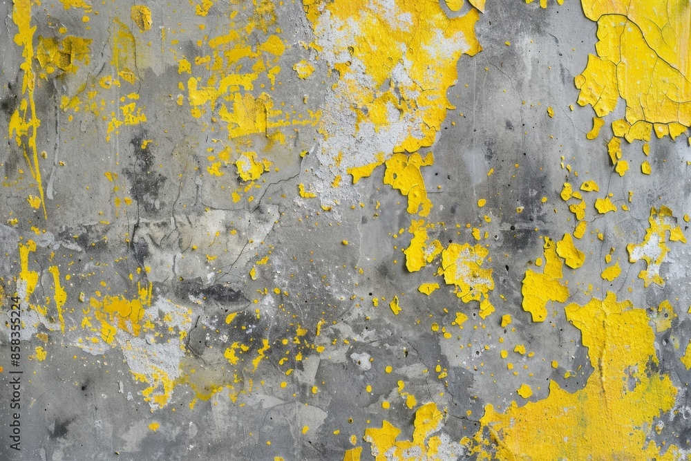 Peeling yellow paint on concrete wall with rough texture, vintage and industrial mix perfect for urban design projects. Captivating aged background with cracked details Peeling yellow paint on concrete wall with rough texture, vintage and industrial mix perfect for urban design projects. Captivating aged background with cracked details