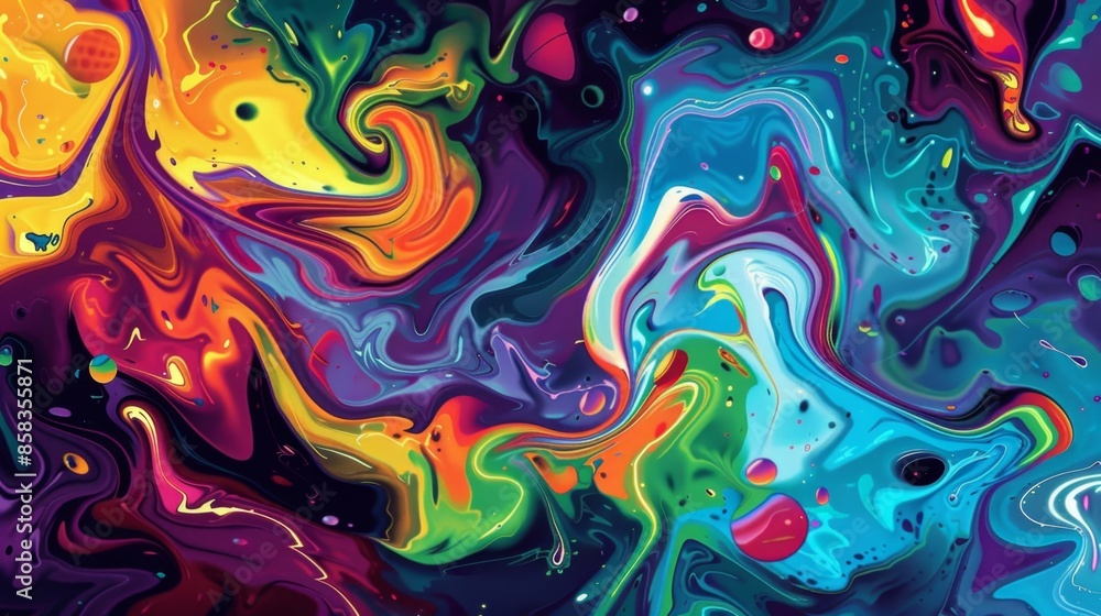 Abstract Swirling Colorful Liquid Art Background Abstract Swirling Colorful Liquid Art Background