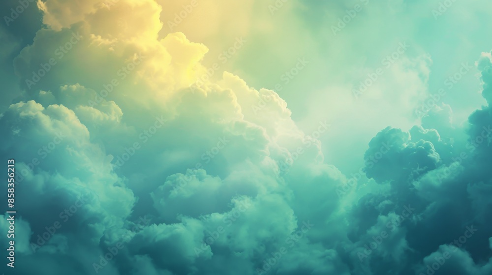 Abstract Teal Yellow Cloud Sky Background Abstract Teal Yellow Cloud Sky Background