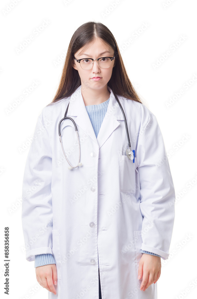 Young Chinese doctor woman over isolated background depressed and worry for distress, crying angry and afraid. Sad expression. Young Chinese doctor woman over isolated background depressed and worry for distress, crying angry and afraid. Sad expression.