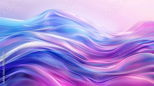 Abstract Wavy Pink and Blue 3D Rendered Background