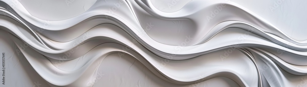 Abstract White Waves - 3D Rendered Abstract Background Abstract White Waves - 3D Rendered Abstract Background