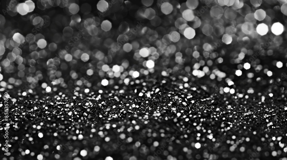Black and White Glitter Bokeh Background Texture