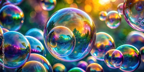 Translucent bubbles creating mesmerizing iridescent reflections, bubbles, ballet, iridescent, reflections, beauty
