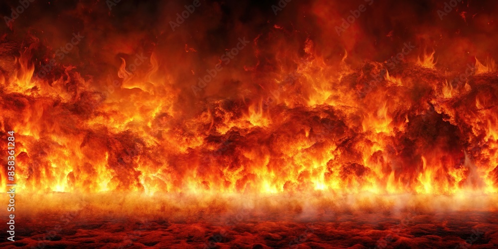 Fiery wallpaper depicting the ominous fire swamps of hell fire flames