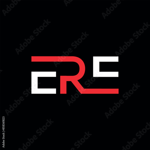 E R E letter logo abstract creative design. E R E unique design