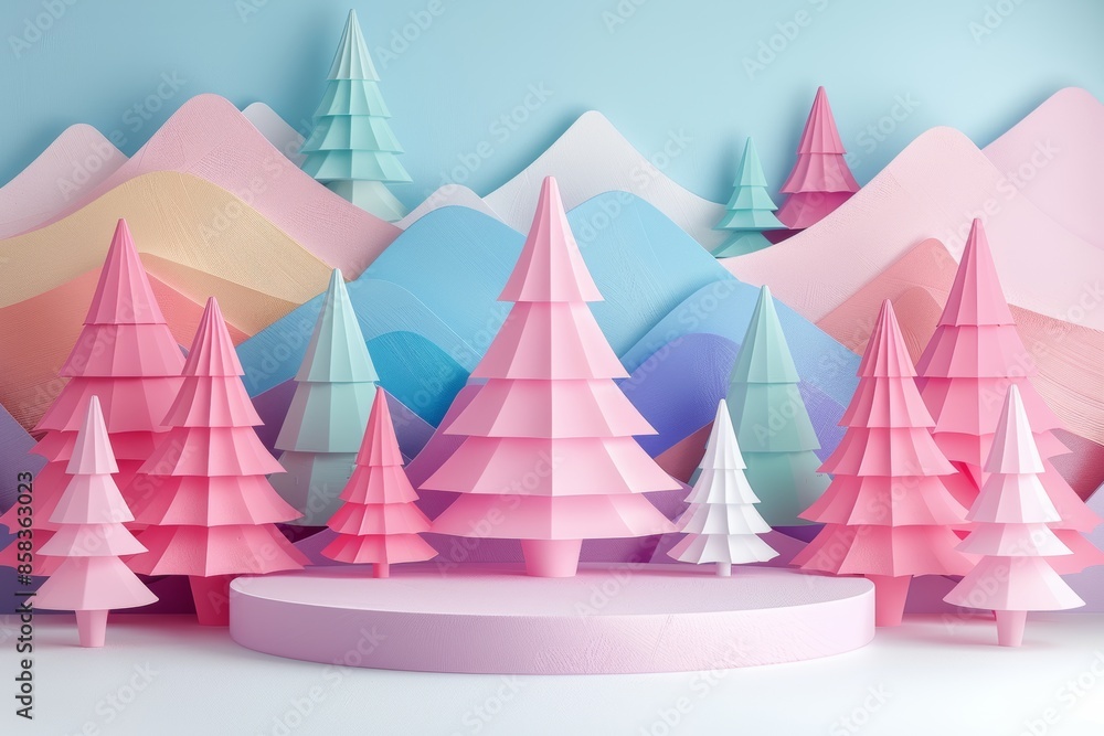 Pastel Paper Pine Forest Pastel Paper Pine Forest