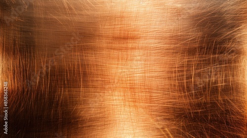 Abstract brushed copper surface texture with metallic finish