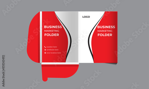 Business presentation folder template for corporate office