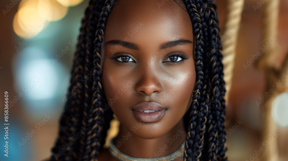 Close up portrait cosmetic beauty portrait of african woman Close up portrait cosmetic beauty portrait of african woman