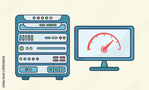 High performance modern data server with performance meter and monitor