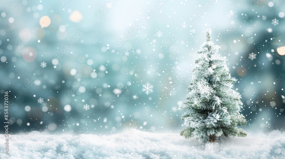 Frosty pine tree in a winter wonderland Frosty pine tree in a winter wonderland